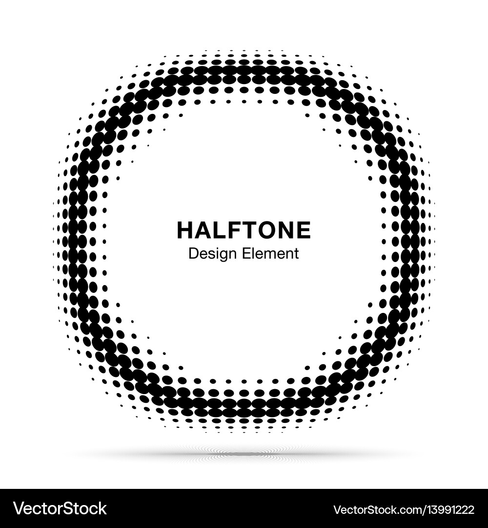 Convex distorted abstract halftone circle frame Convex distorted abstract halftone circle frame vector image