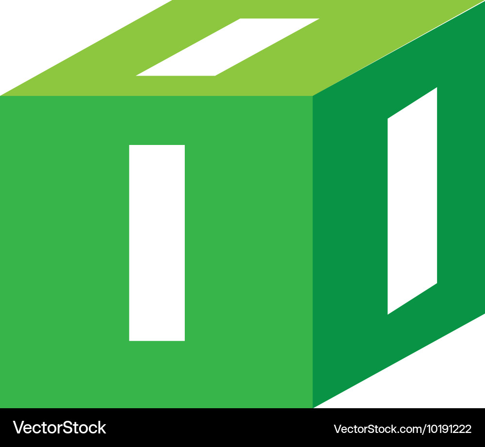 Cube number block icon graphic vector image