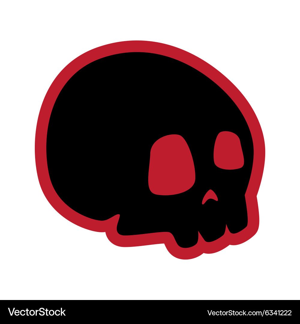 Flat with shadow icon and mobile application skull vector image