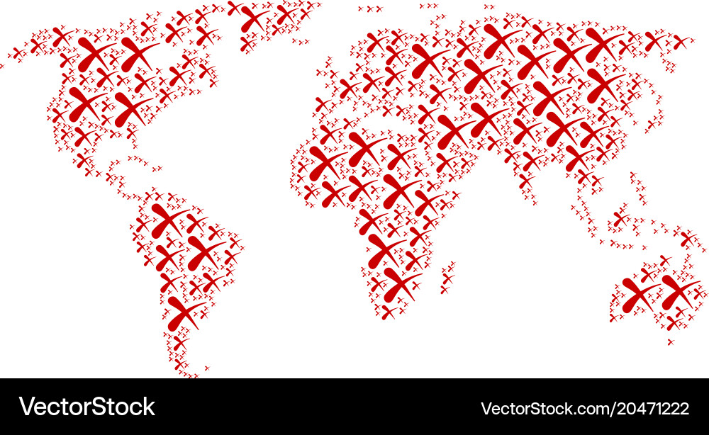 Global map pattern of erase items vector image