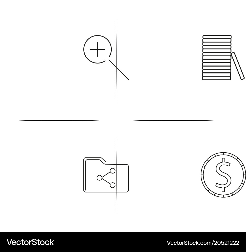 Internet of things simple linear icons set vector image