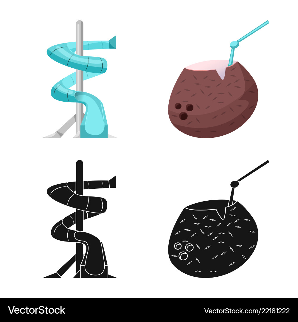 Isolated object of pool and swimming symbol set vector image