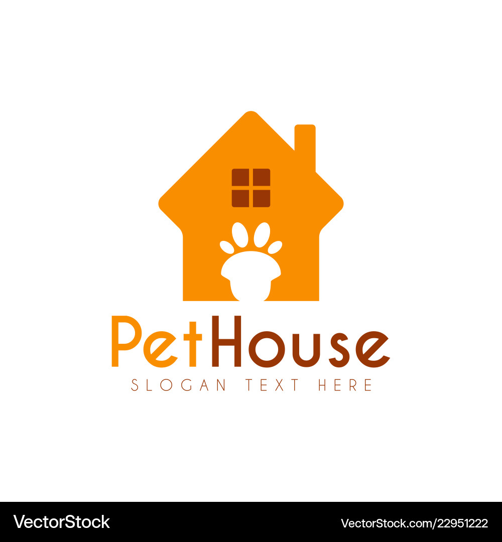 Pet paw house logo design template Pet paw house logo design template vector image
