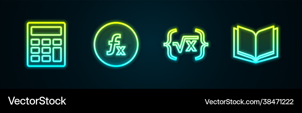 Set line calculator function mathematical symbol vector image
