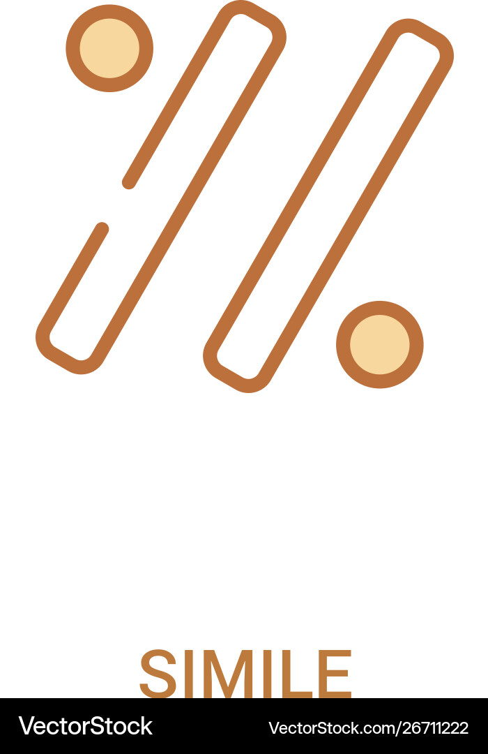 Simile concept 2 colored icon simple line element Simile concept 2 colored icon simple line element Vector Image