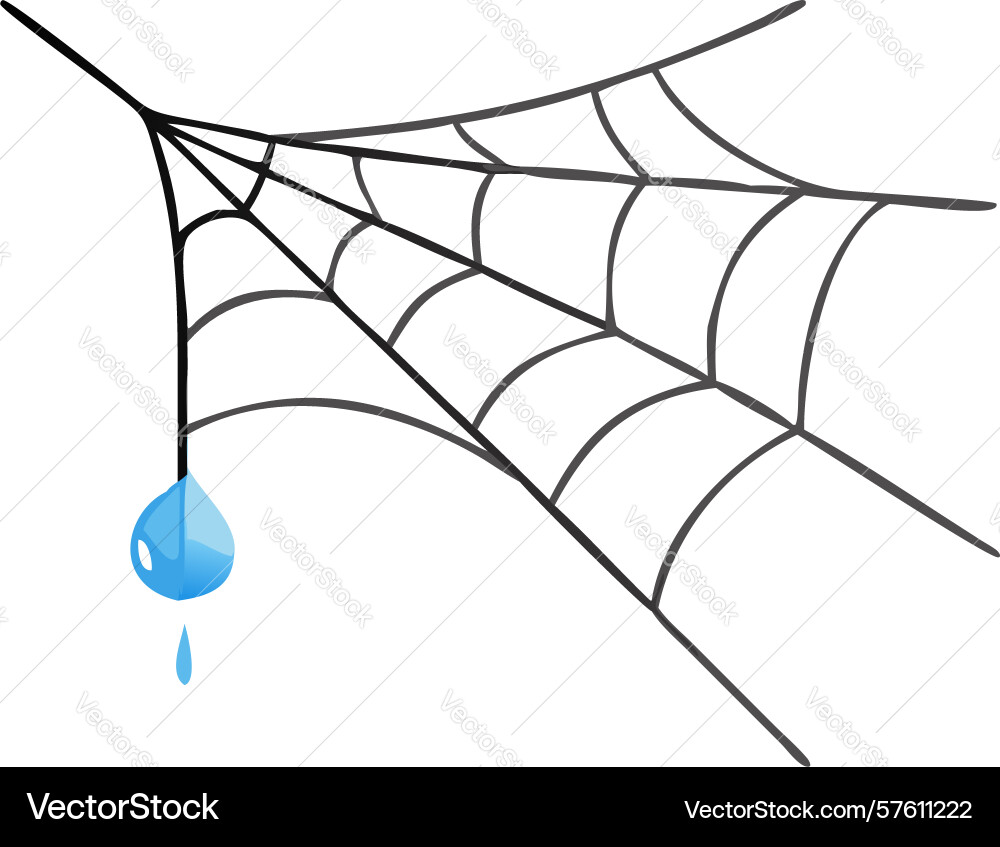 Spider web with dew drop design generative ai vector image