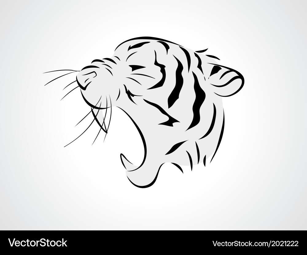 Tiger Head Silhouette Vector Image