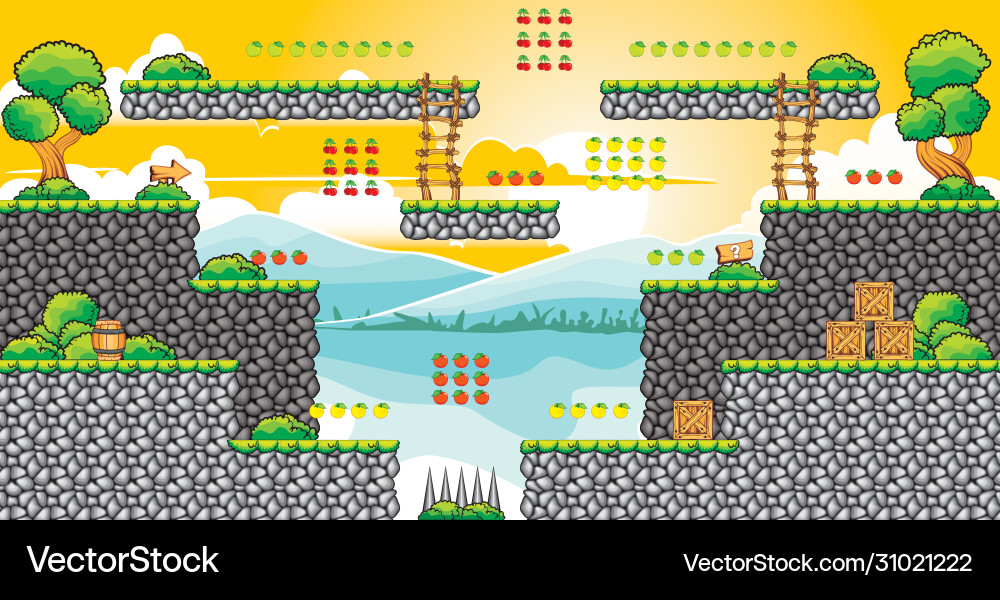 Tile set platform for game 28 Vector Image
