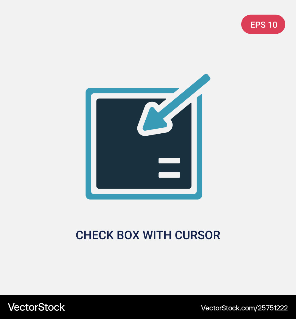 Two color check box with cursor icon from user Vector Image