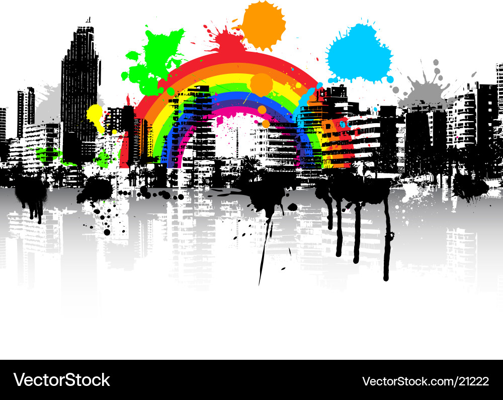 Urban Rainbow Splatter Vector Image