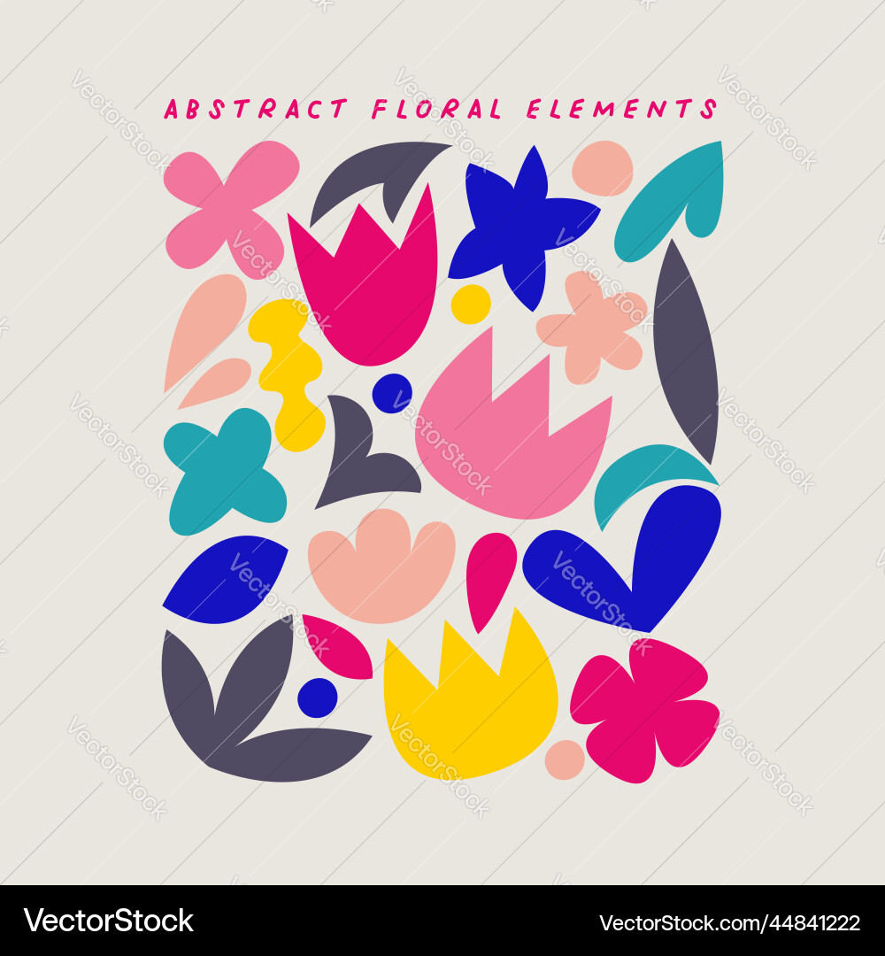 Various floral shapes set Various floral shapes set vector image