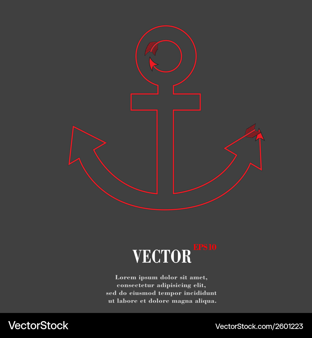 Anchor flat modern web button and space for your vector image