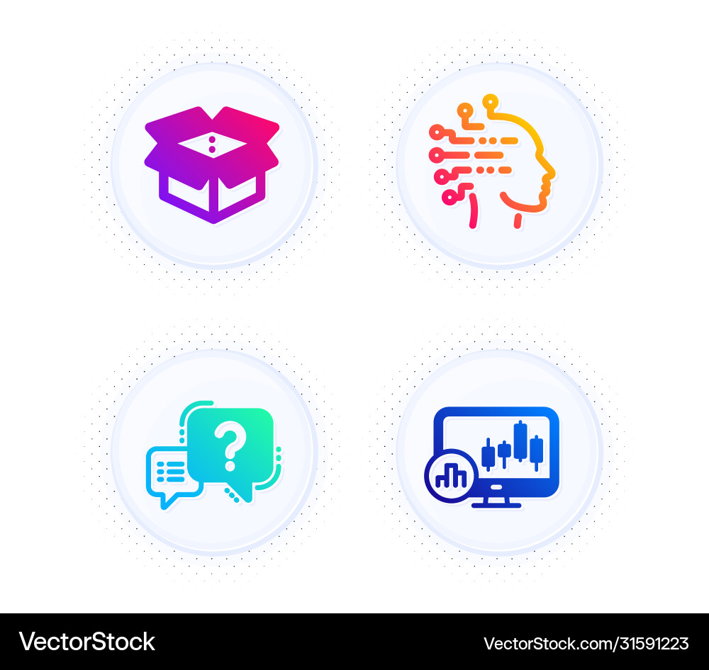 Artificial intelligence question mark and open Artificial intelligence question mark and open vector image