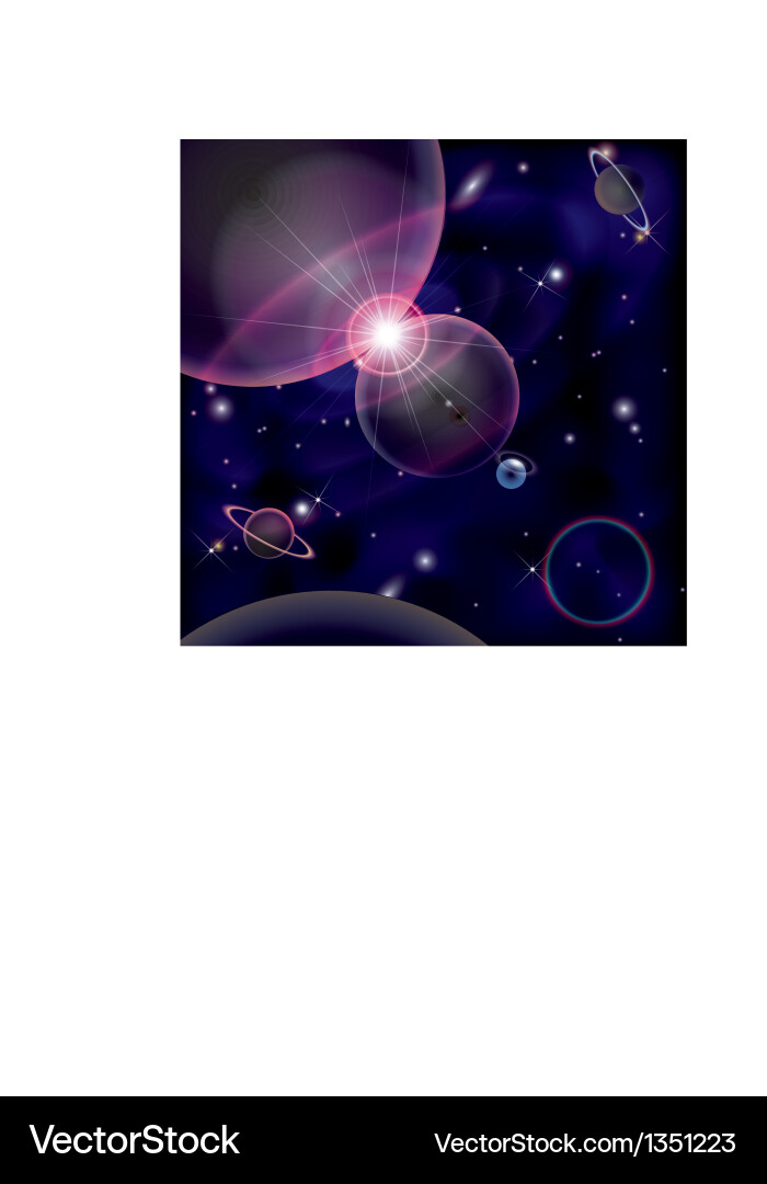 Celestial Space Background with Planets vector image