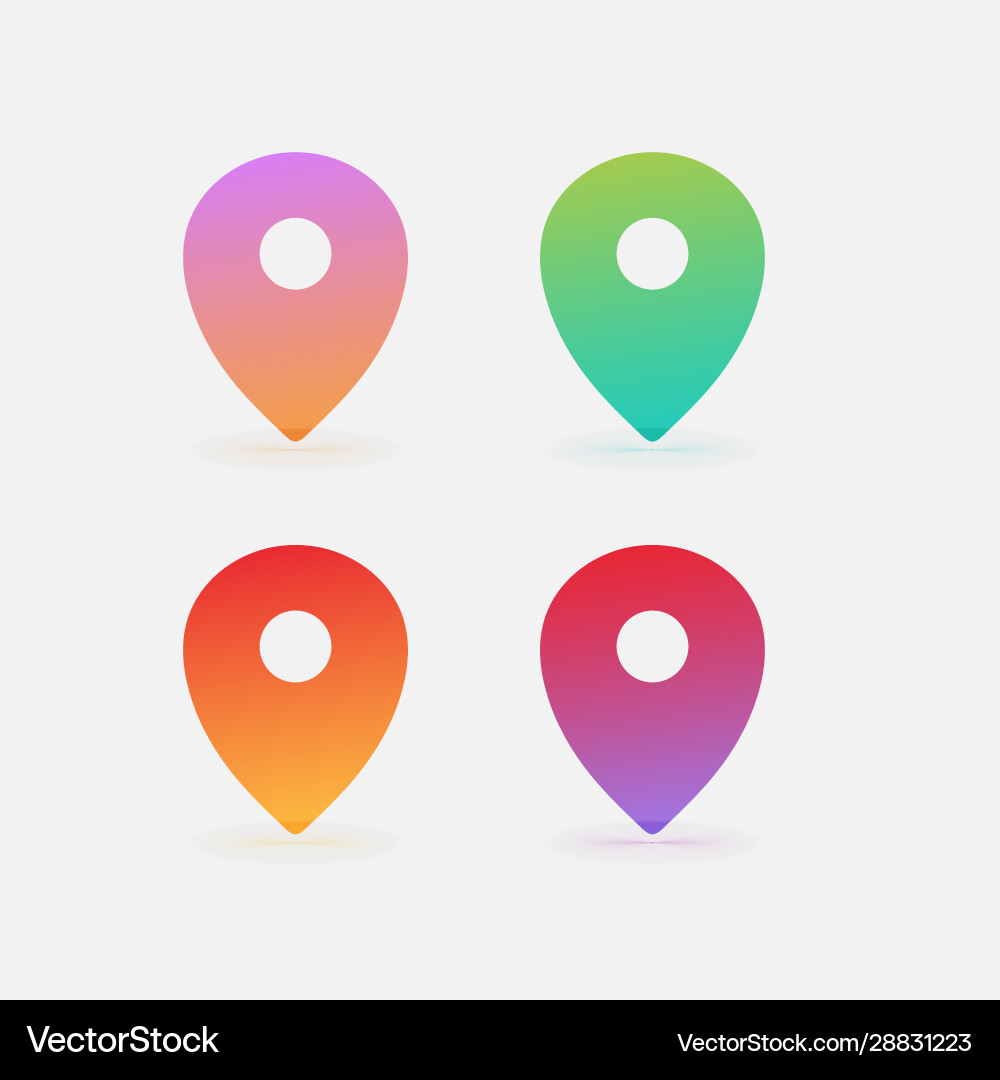 Colorful Gradient Map Pointer Set vector image