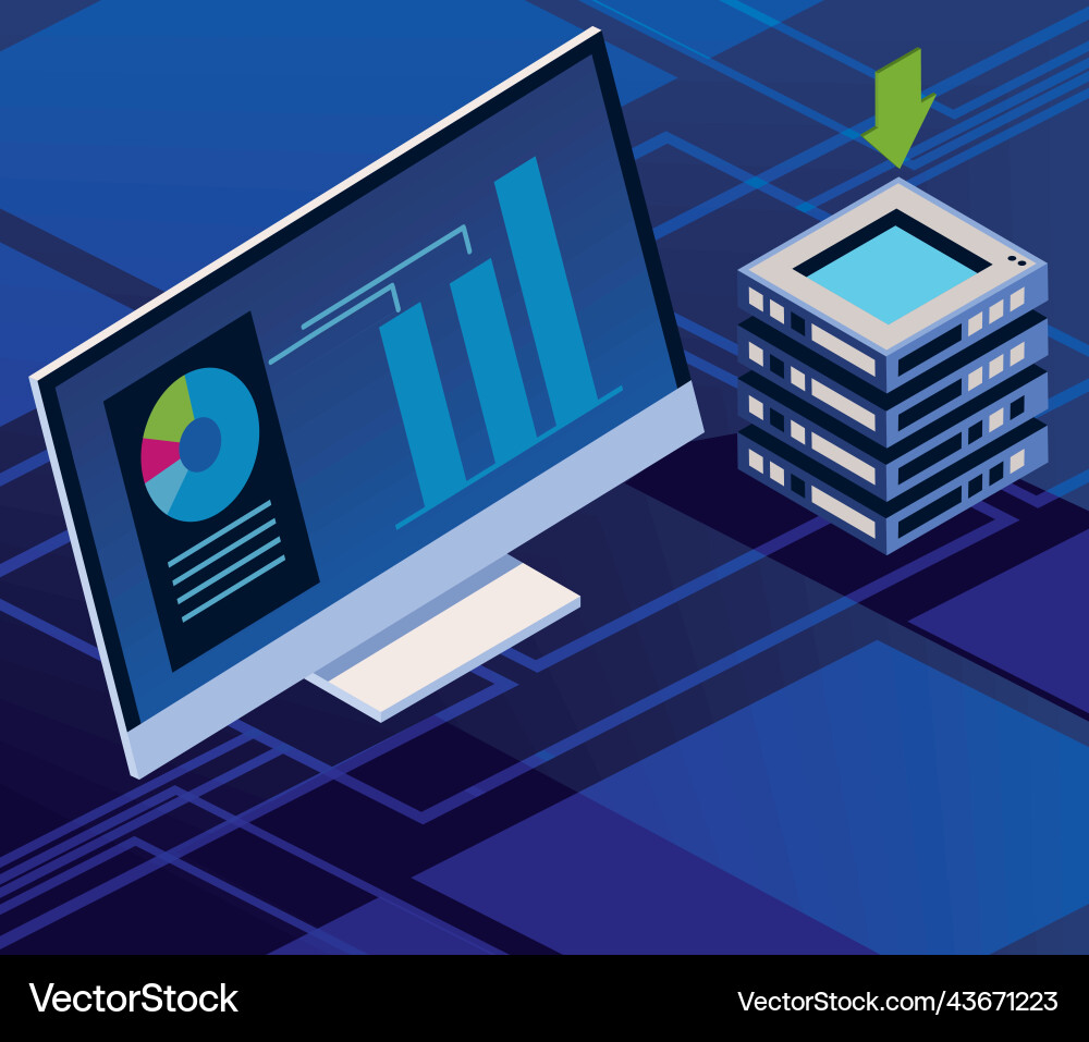 Data storage tech Vector Image