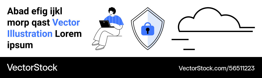 Digital security awareness with cloud integration Digital security awareness with cloud integration Vector Image