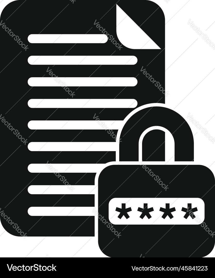 Document password protection icon simple Document password protection icon simple vector image