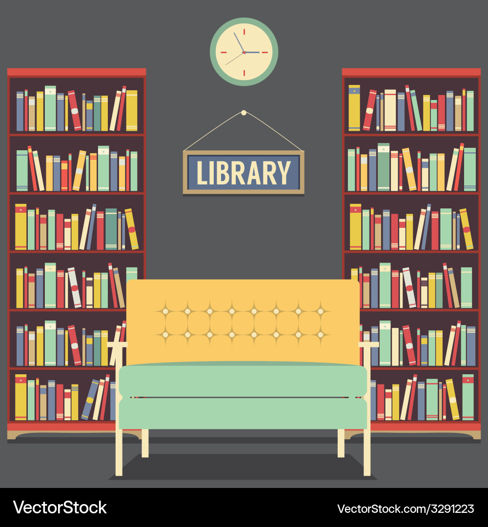 Empty reading seat in library vector image