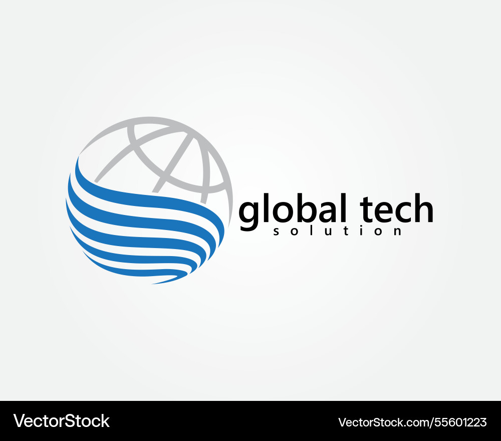 Global Technology Logo & Solution Concepts Vector Image