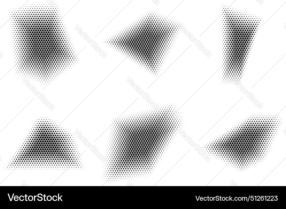 Halftone hexagon pattern reprographic technique Vector Image