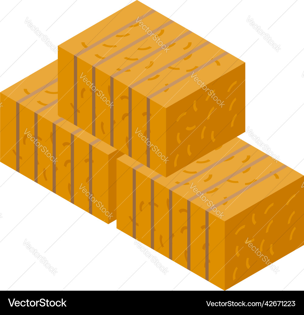 Hay bale icon isometric autumn tractor Hay bale icon isometric autumn tractor vector image