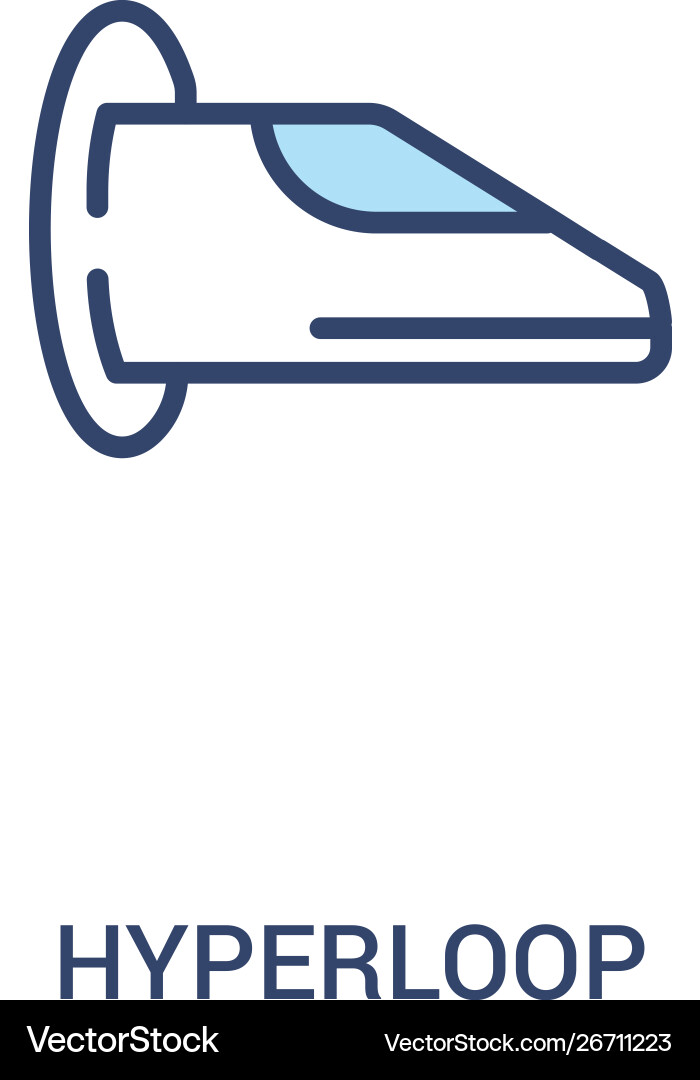 Hyperloop concept 2 colored icon simple line vector image