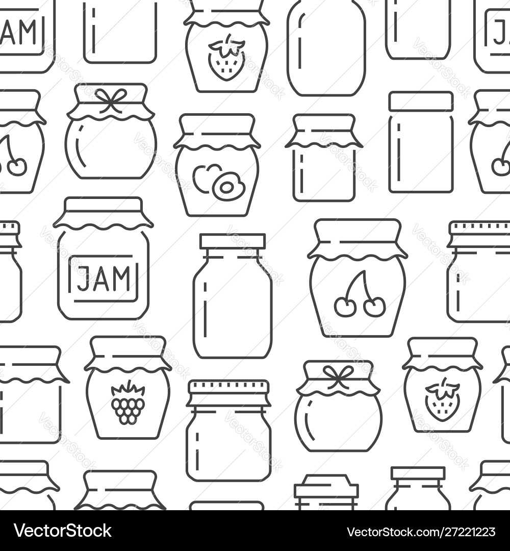 Jam seamless pattern with thin line icons Jam seamless pattern with thin line icons vector image
