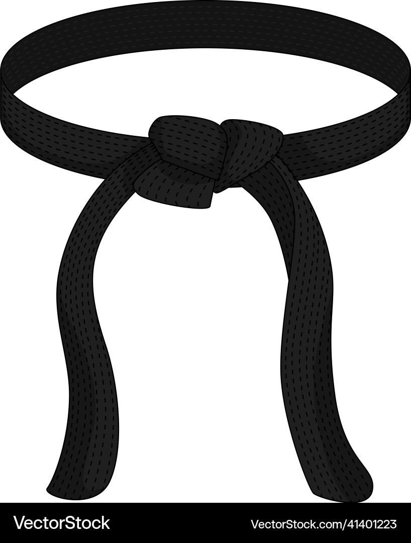 Karate belt black color isolated on white Vector Image