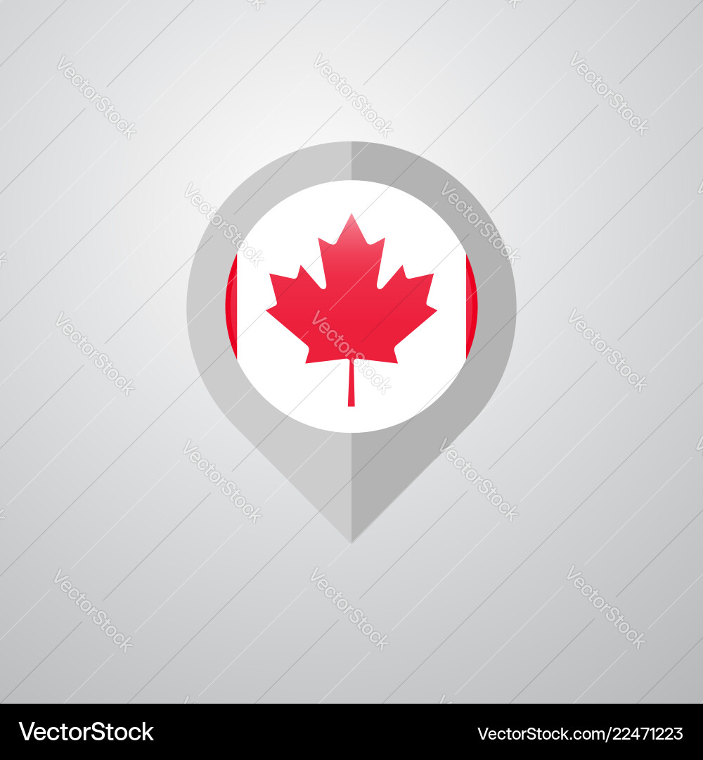 Karten-Navigationszeiger mit canada flag design Vektorbild