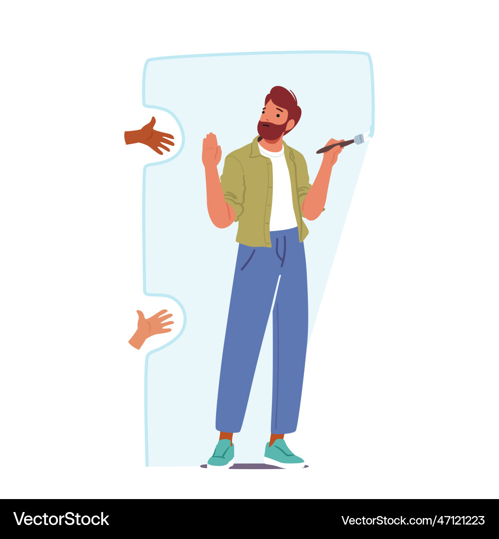 Man Creating Personal Space vector image