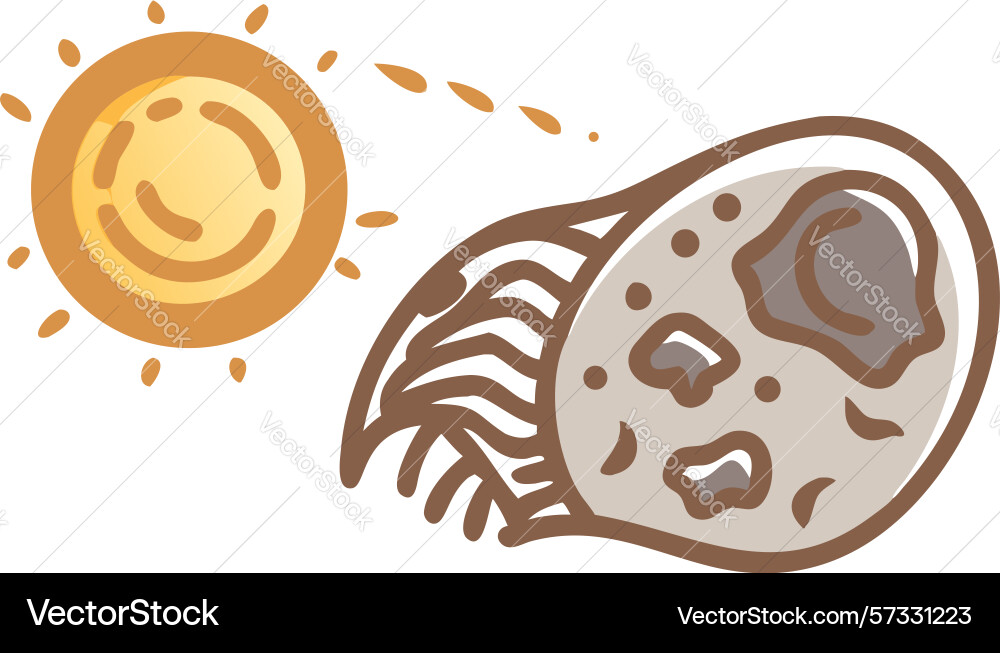Meteor impact and asteroid collision design vector image