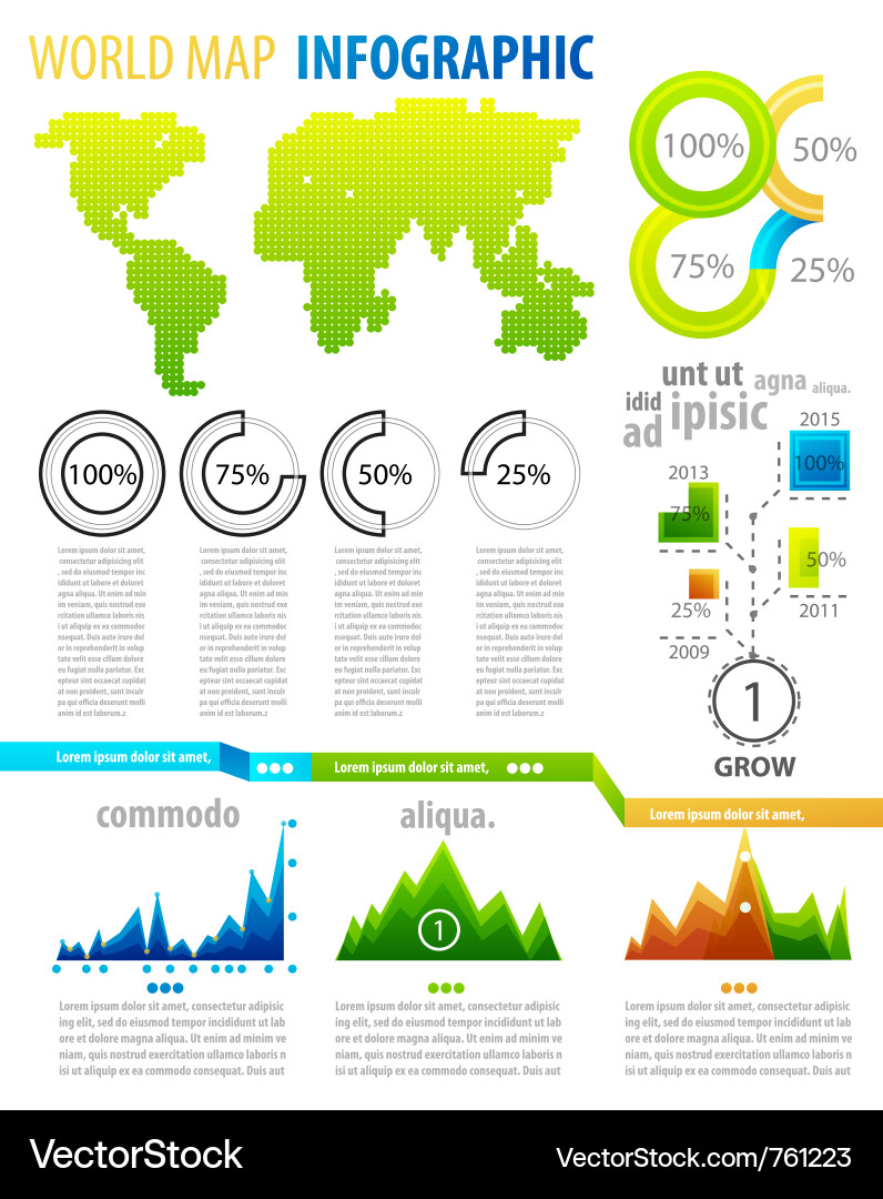Modern Data Charts & Graphs vector image