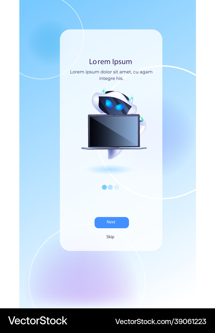 Modern robot using laptop artificial intelligence Modern robot using laptop artificial intelligence vector image