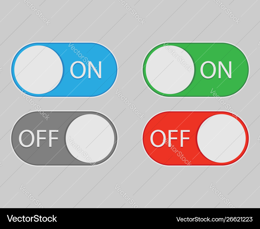 On/Off Toggle Switch Icons vector image