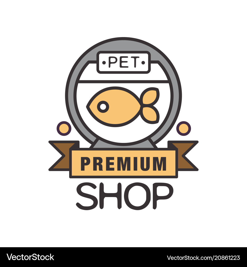 Pet shop premium logo template design brown badge Pet shop premium logo template design brown badge vector image