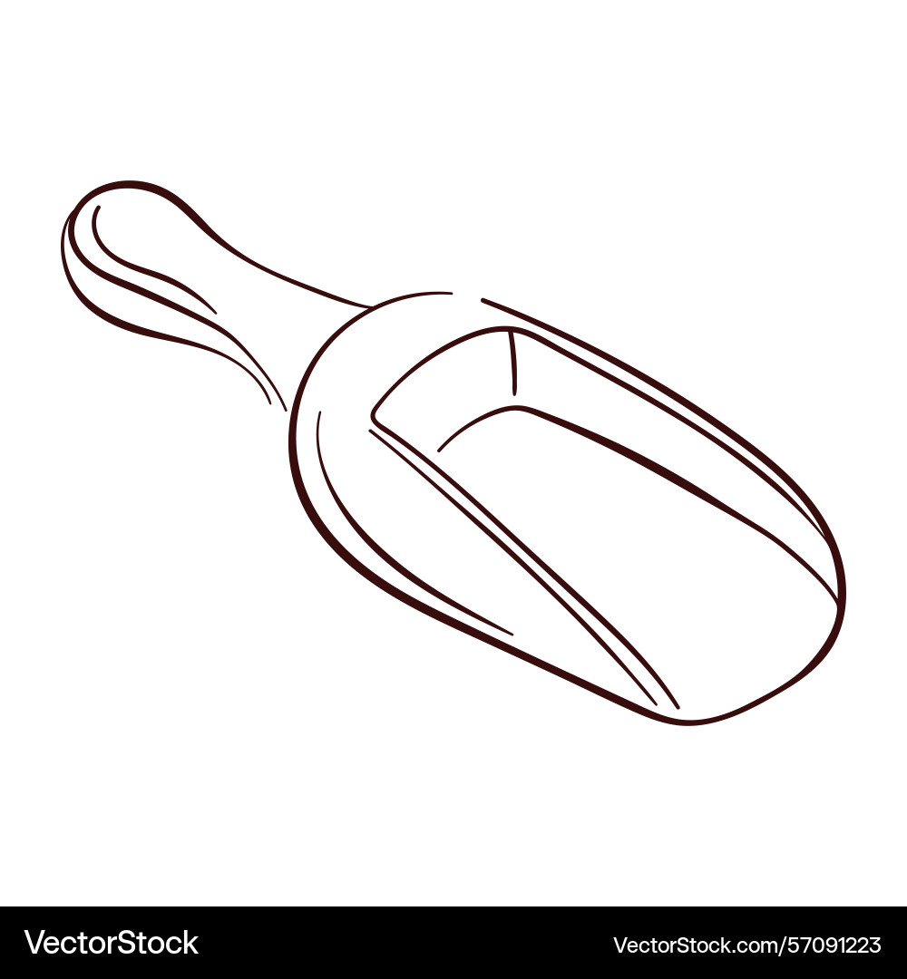 Scoop with handle in line art style Scoop with handle in line art style Vector Image
