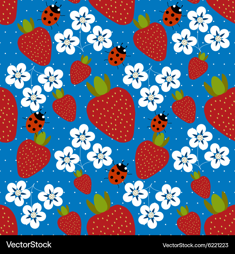 Seamless pattern with strawberry Vector Image
