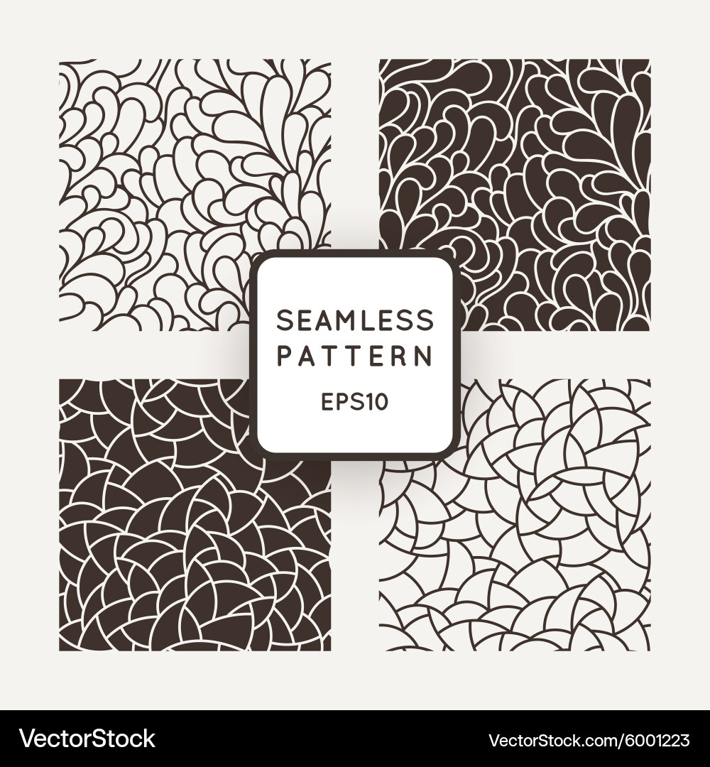 Set of four abstract seamless patterns vector image