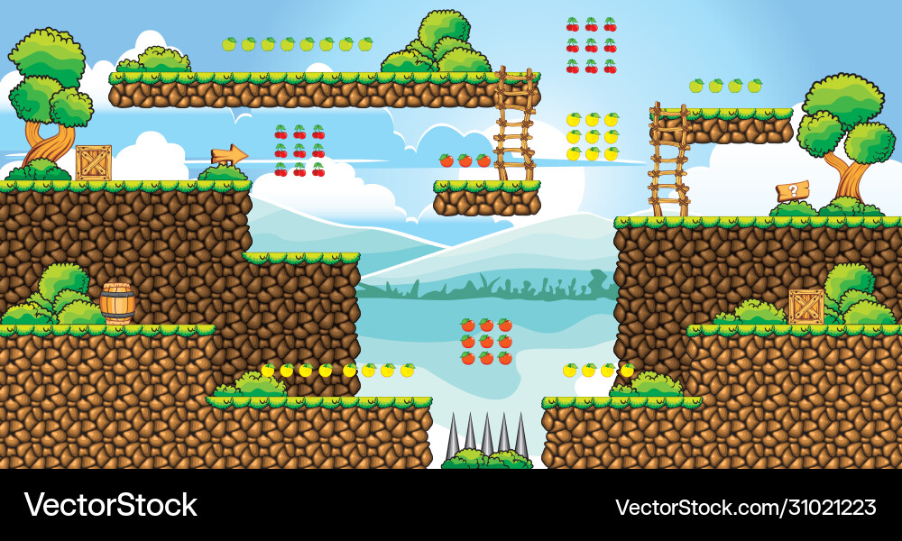 Tile set platform for game 29 vector image