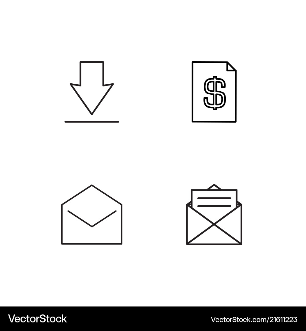 Web linear icons set simple outline vector image