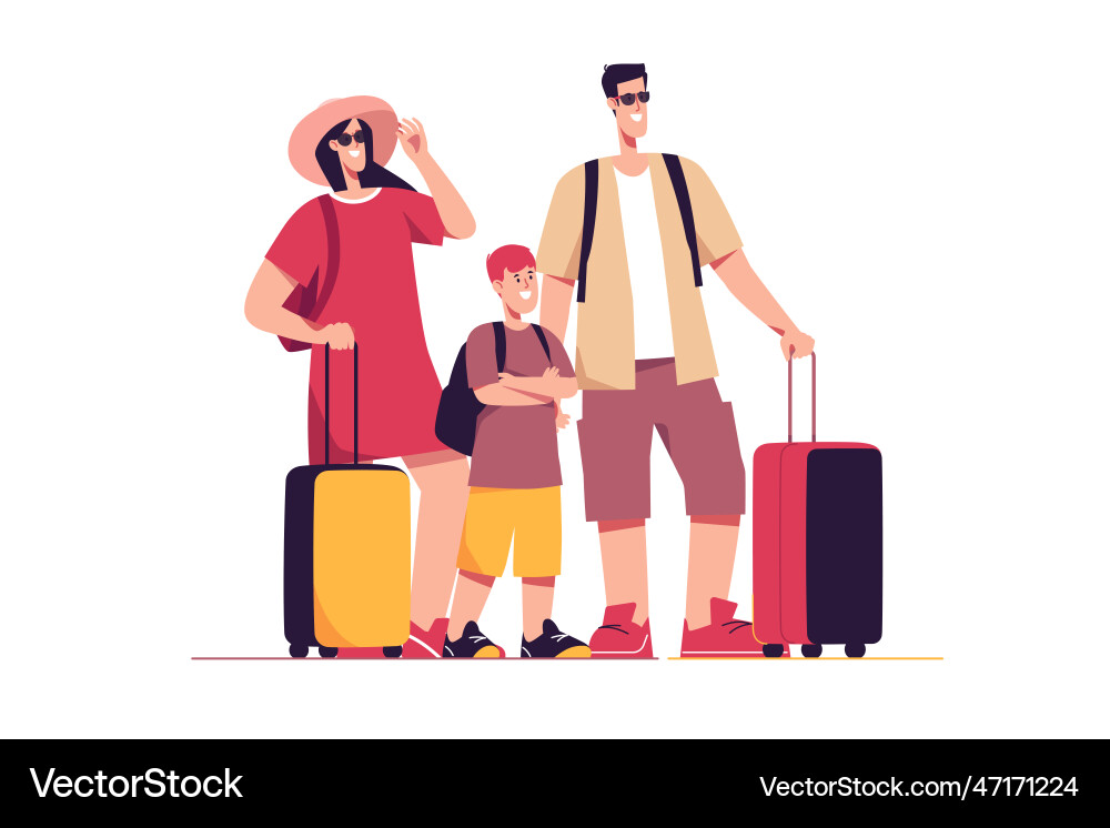 A happy traveling tourist vector image