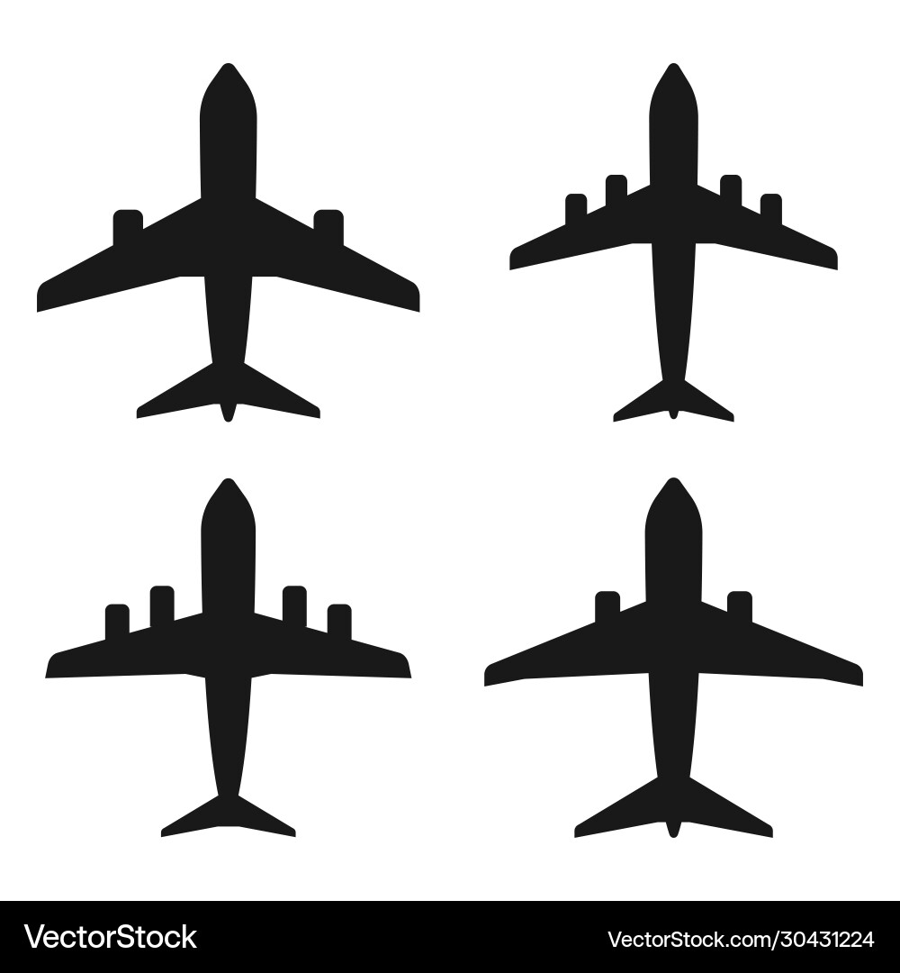 Airplane Icon Set vector image
