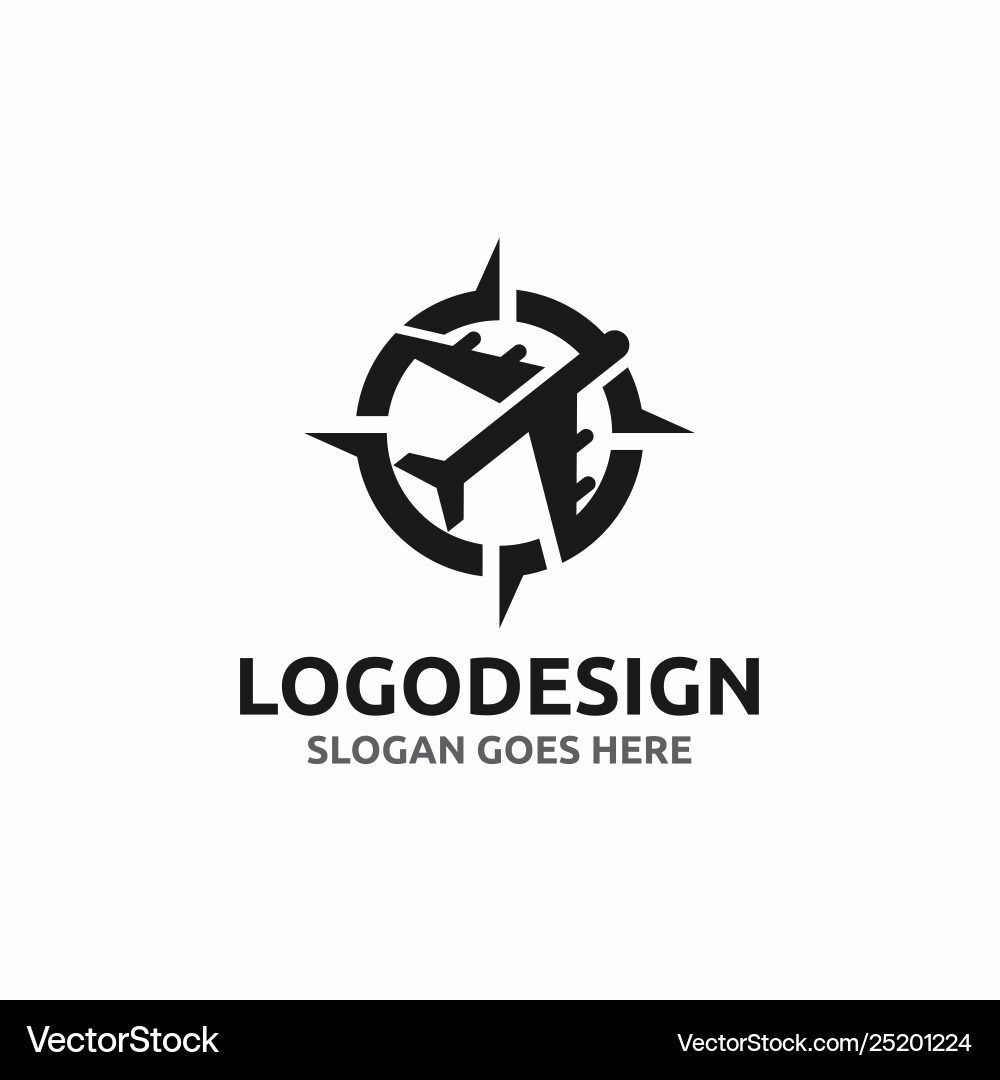Aviation Compass Logo vector image
