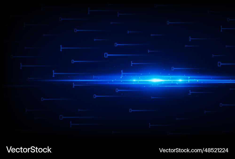 Binary data flow on blue background light out Binary data flow on blue background light out vector image