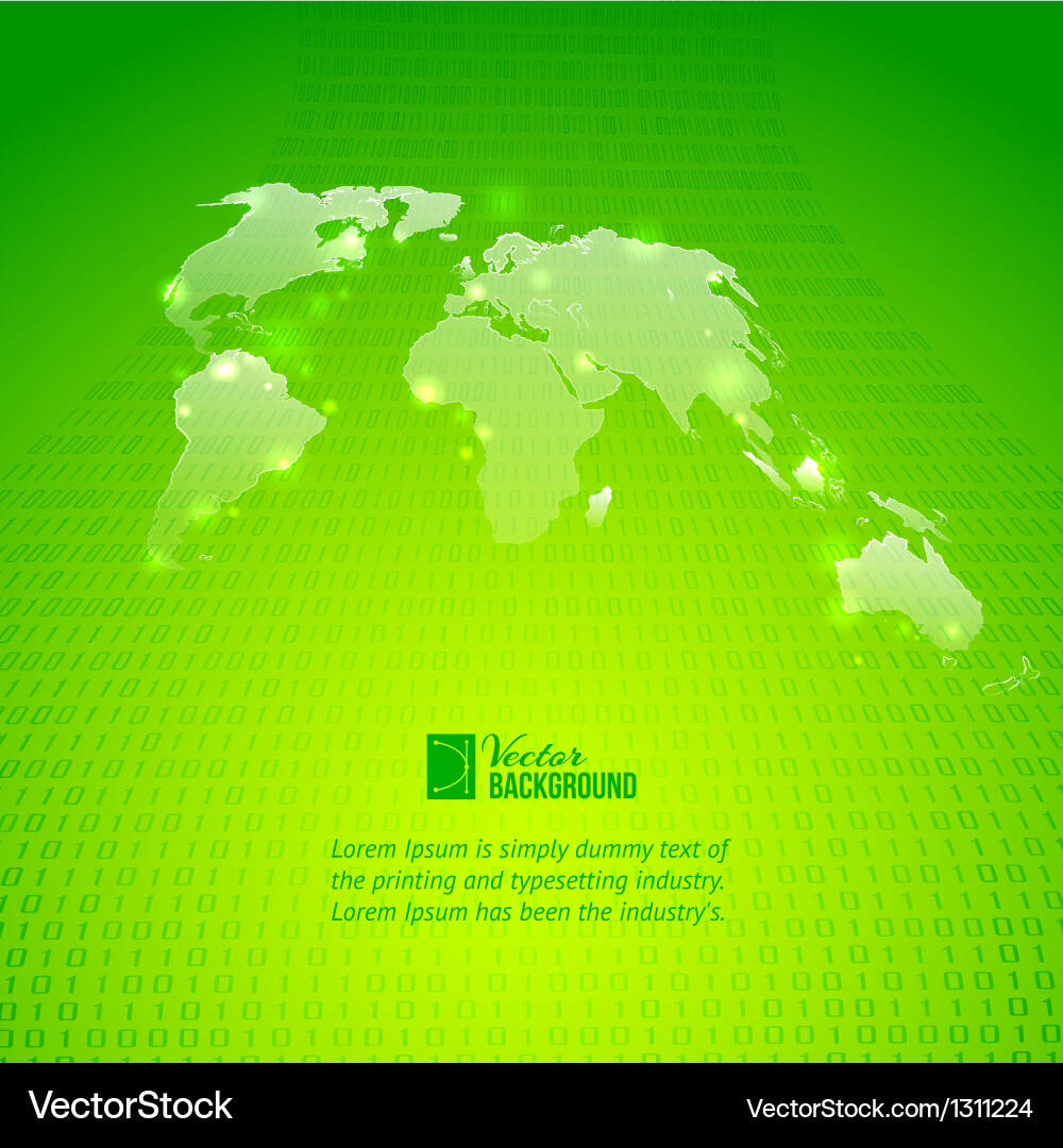 Binary World Map Background vector image