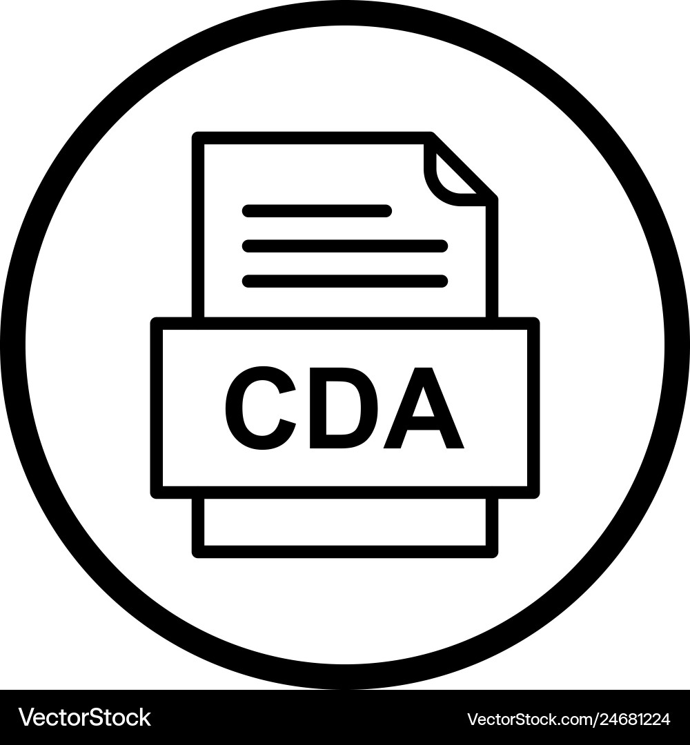 Cda file document icon vector image