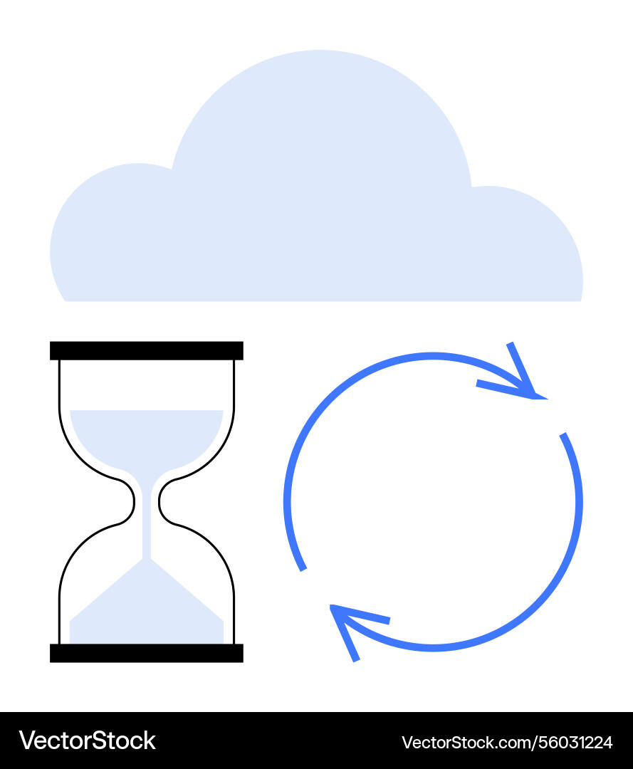 Cloud computing with time management and data sync Cloud computing with time management and data sync vector image