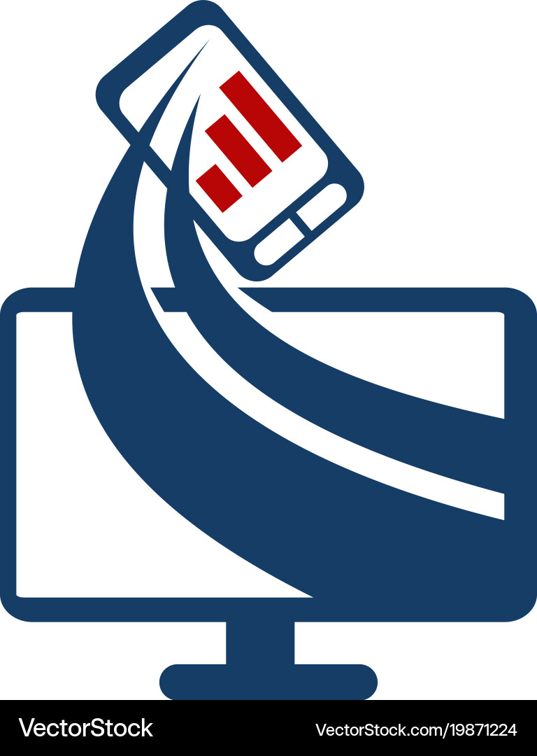 Computer phone data transfer Vector Image