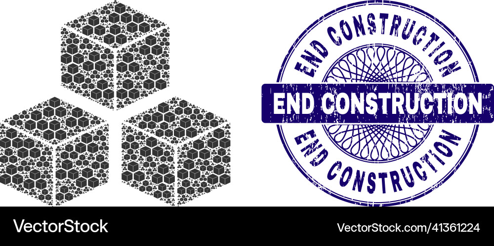 Cubes recursive composition of icons Cubes recursive composition of icons vector image